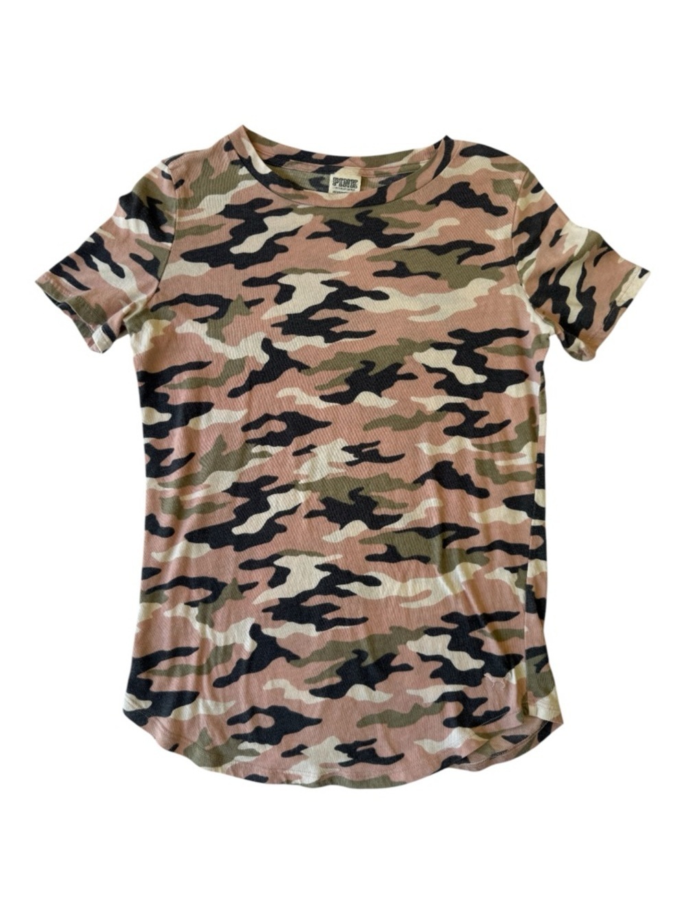 VS Pink Camo Short Sleeve Tee in Pink Size XS